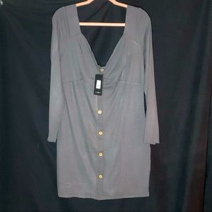 Fashion Nova Stephanie Ribbed Mini Dress, Grey, NWT, Size 3X